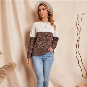 Drop shoulder sweater